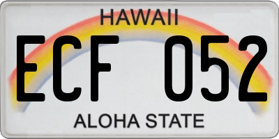 HI license plate ECF052