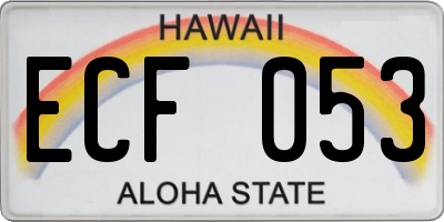 HI license plate ECF053