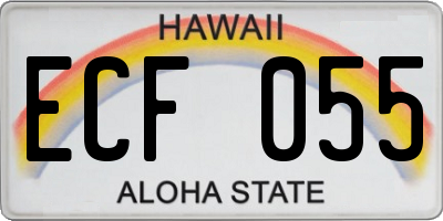HI license plate ECF055