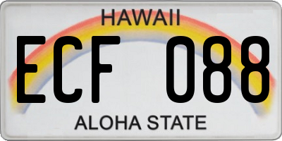 HI license plate ECF088