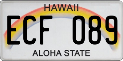 HI license plate ECF089