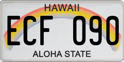 HI license plate ECF090