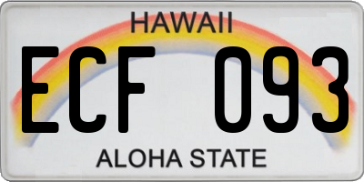 HI license plate ECF093