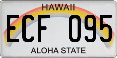 HI license plate ECF095