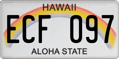 HI license plate ECF097