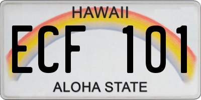 HI license plate ECF101