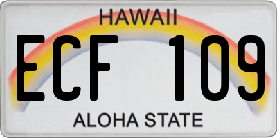 HI license plate ECF109