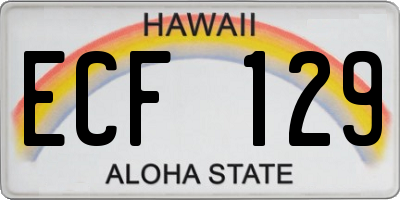 HI license plate ECF129