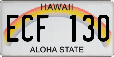 HI license plate ECF130