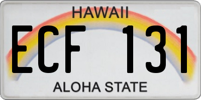 HI license plate ECF131