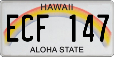 HI license plate ECF147