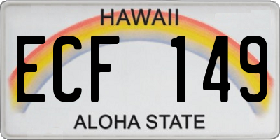 HI license plate ECF149