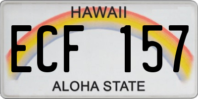 HI license plate ECF157