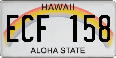 HI license plate ECF158
