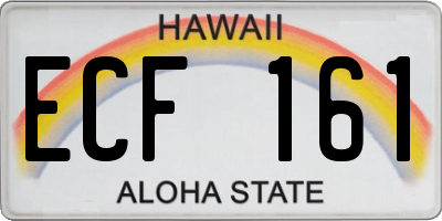 HI license plate ECF161