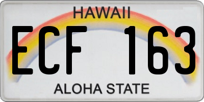 HI license plate ECF163
