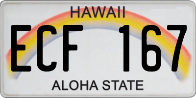 HI license plate ECF167