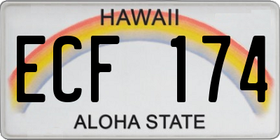 HI license plate ECF174
