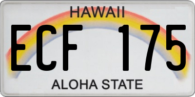 HI license plate ECF175