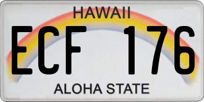 HI license plate ECF176