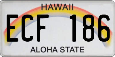 HI license plate ECF186