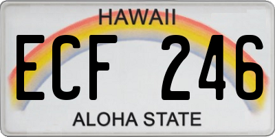 HI license plate ECF246