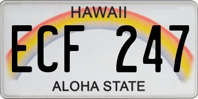 HI license plate ECF247