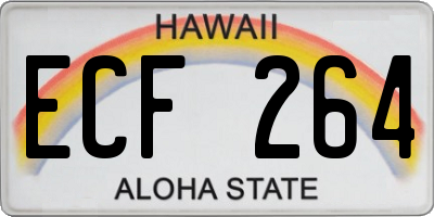 HI license plate ECF264