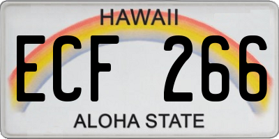 HI license plate ECF266