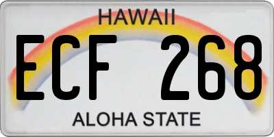 HI license plate ECF268