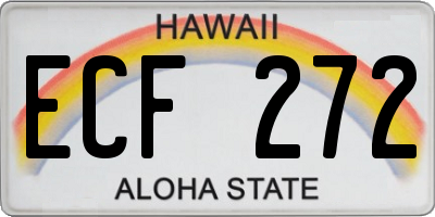 HI license plate ECF272