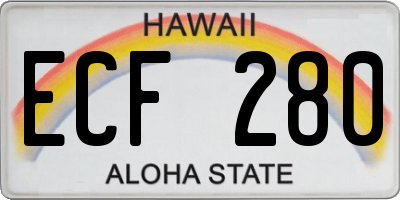HI license plate ECF280