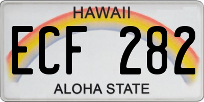 HI license plate ECF282