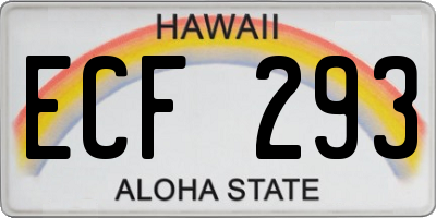 HI license plate ECF293