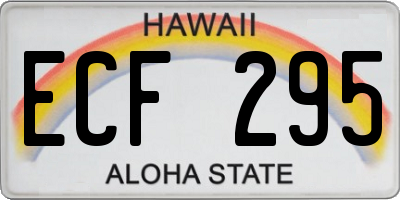 HI license plate ECF295