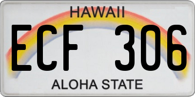 HI license plate ECF306