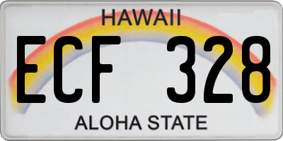 HI license plate ECF328