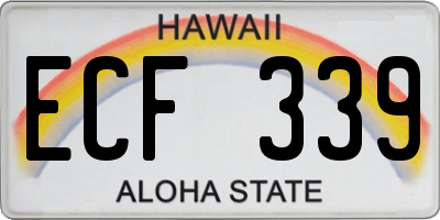 HI license plate ECF339