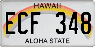 HI license plate ECF348