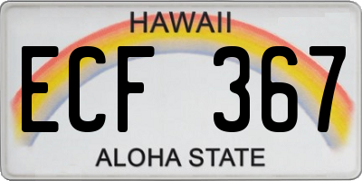 HI license plate ECF367