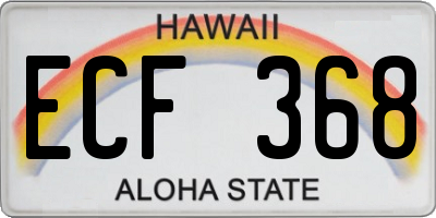 HI license plate ECF368