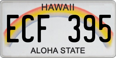 HI license plate ECF395