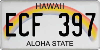 HI license plate ECF397