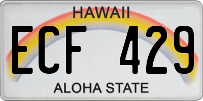 HI license plate ECF429