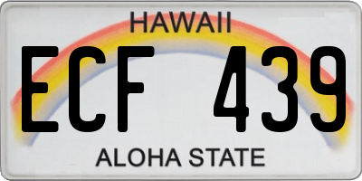 HI license plate ECF439