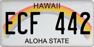 HI license plate ECF442