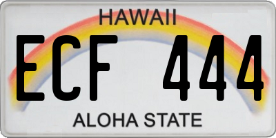 HI license plate ECF444