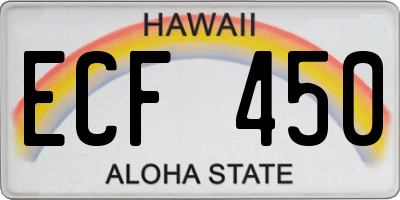 HI license plate ECF450