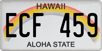 HI license plate ECF459