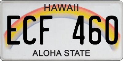 HI license plate ECF460